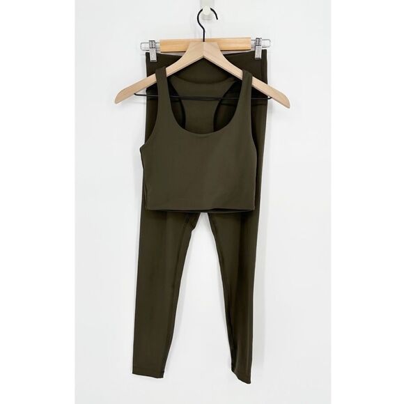Ten Tree 10 Tree Matching Set In Motion High Rise Legging and Sports Bra Olive S - Picture 1 of 10